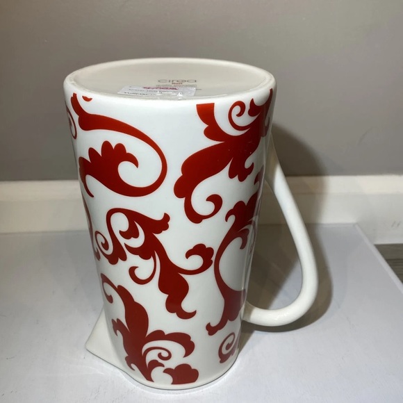 Ciroa Fiori Red & White Pitcher HTF Scrolls / Paisley Print Fine Bone China, NWT - Picture 8 of 13
